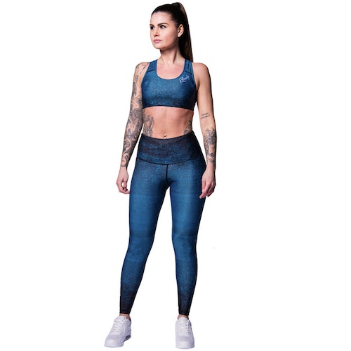 Aqua Stripe Leggings XS S L